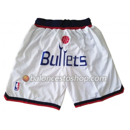 NBA Washington Wizards Pantalones de Bolsillo para Hombre Blanco Swingman